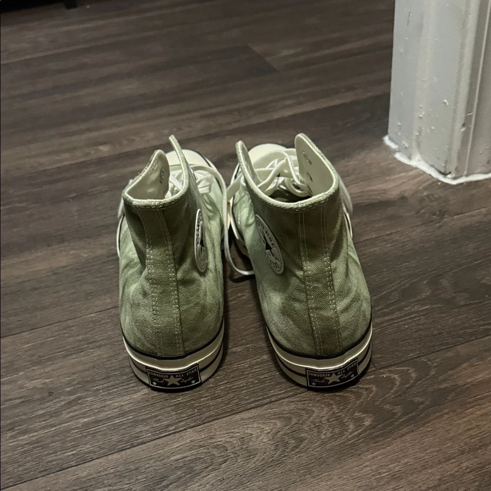Converse High Top Sneakers in Olive Green with White Accents - Picture 4 of 4